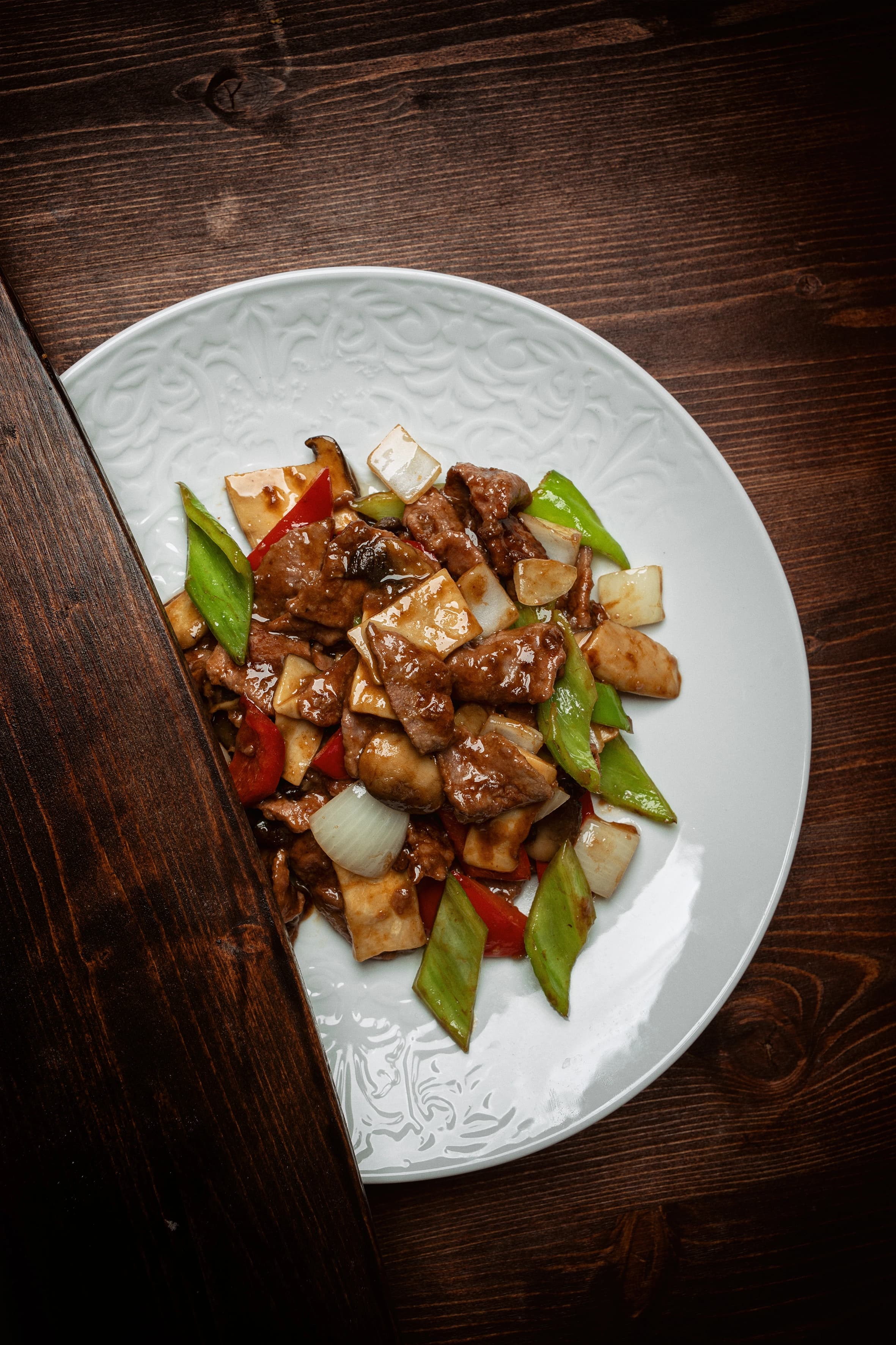 Prato de legumes com tempero de Sichuan