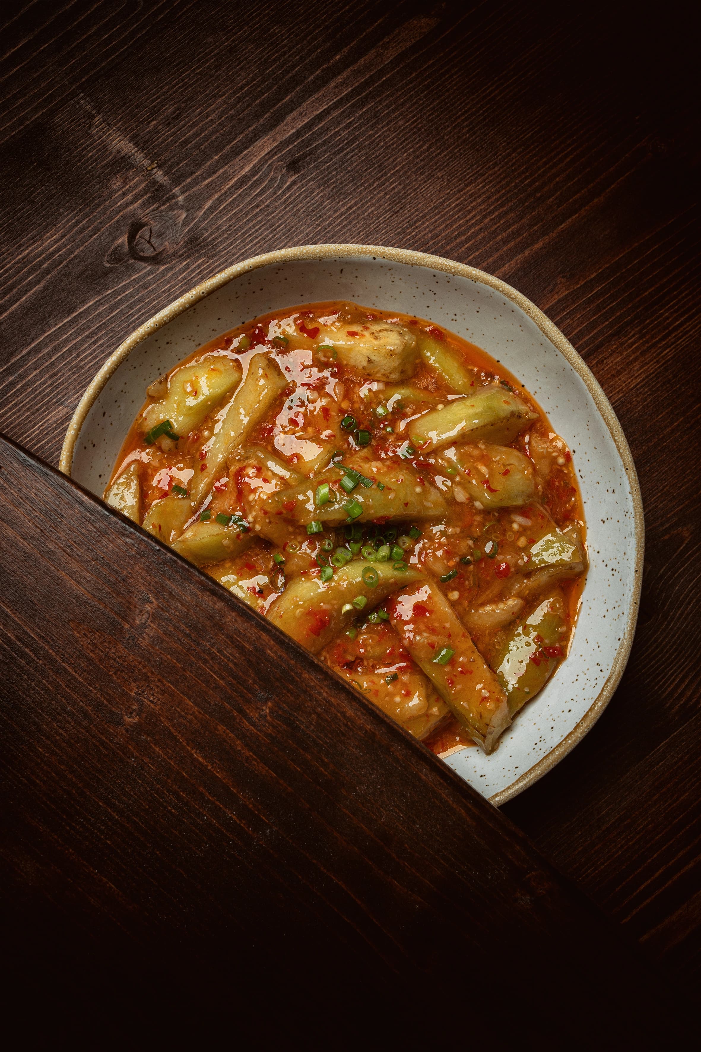 Prato do chef com molho de Sichuan